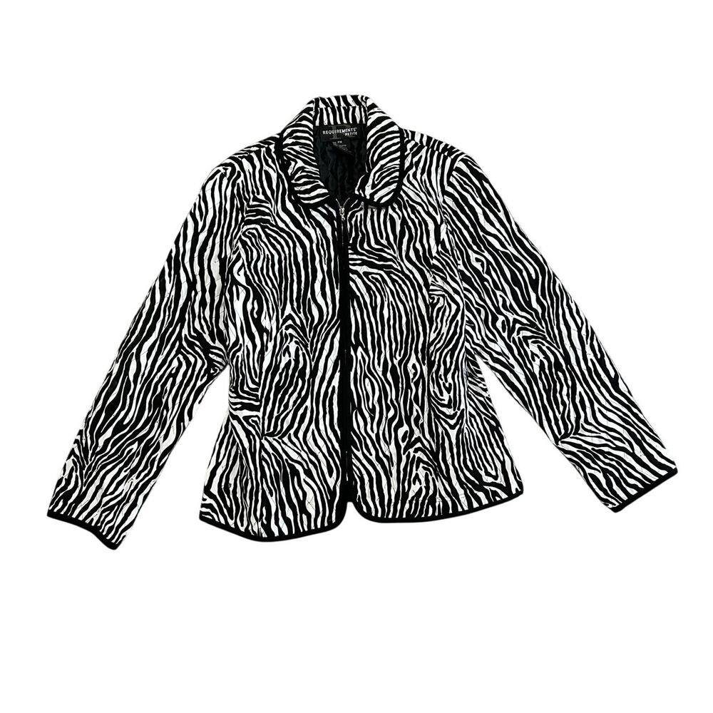 Zebra MAXIMALIST Quilted Jacket zip up Petite mdium